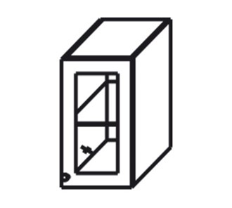 Шкаф кухонный Верона настенный однодверный с полкой со вставкой из стекла 718*300*320 мм, глянец/софт в Первоуральске