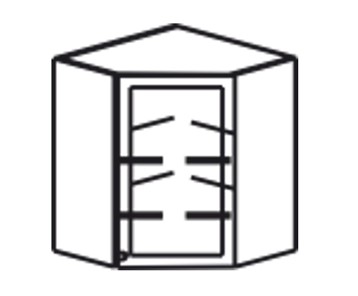 Шкаф кухонный Верона настенный угловой 918*600*600*320 мм без стекла (глухой), глянец/софт в Екатеринбурге