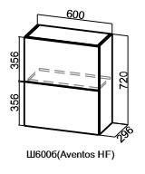 Навесной барный шкаф Вектор, Ш600б/720, (Aventos HF) в Кушве