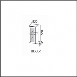 Навесной кухонный шкаф Вектор, Ш300с/720, (МДФ, soft touch) в Кушве