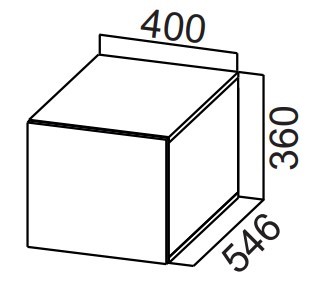 Навесной кухонный шкаф Стайл, Ш400Г/360, МДФ в Кушве - изображение