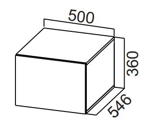 Навесной кухонный шкаф Стайл, ШГ500г/360 горизонтальный, МДФ в Асбесте