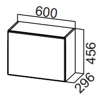 Кухонный навесной шкаф Стайл, ШГ600/456 горизонтальный, МДФ в Кушве