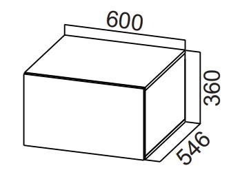 Настенный шкаф на кухню Стайл, ШГ600г/360 горизонтальный, МДФ в Кушве - предосмотр