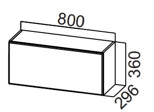 Навесной кухонный шкаф Стайл, ШГ800/360 горизонтальный, МДФ в Первоуральске