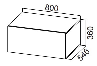 Настенный шкаф на кухню Стайл, ШГ800г/360 горизонтальный, МДФ в Первоуральске - изображение