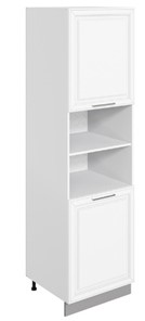 Кухонный шкаф-пенал Мишель L600 H2141 (2 дв. гл.) эмаль (белый/белый) в Кушве