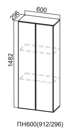 Навесной пенал Модерн New, ПН600(720/296), МДФ в Первоуральске - изображение