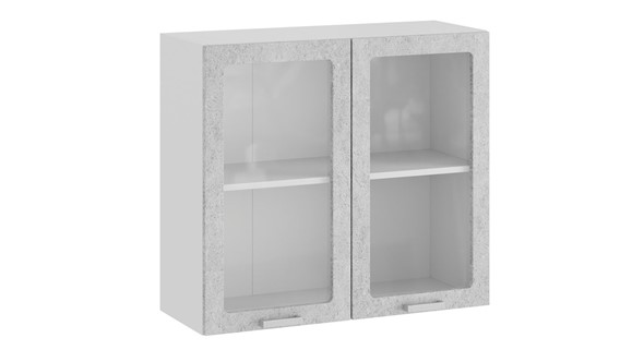 Шкаф на кухню Гранита 1В8С (Белый/Бетон снежный) в Асбесте - изображение