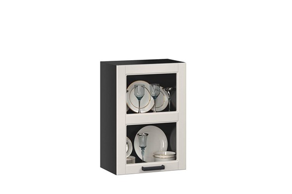 Шкаф кухонный 500 стекло Мокка ЛД 274.345.000, кашмир в Первоуральске - изображение