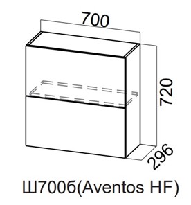 Навесной кухонный шкаф Модерн New барный, Ш700б(Aventos HF)/720, МДФ в Асбесте