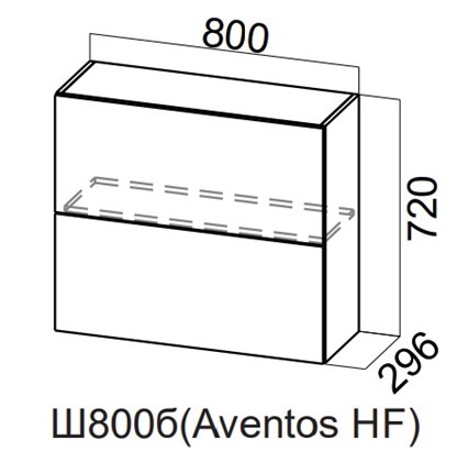 Распашной кухонный шкаф Модерн New барный, Ш800б(Aventos HF)/720, МДФ в Первоуральске - изображение