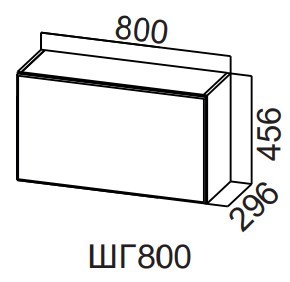 Распашной кухонный шкаф Модерн New, ШГ800/456 горизонтальный, МДФ в Первоуральске - изображение
