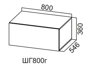 Распашной кухонный шкаф Модерн New, ШГ800г/360, МДФ в Кушве - предосмотр