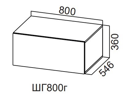 Распашной кухонный шкаф Модерн New, ШГ800г/360, МДФ в Кушве - изображение