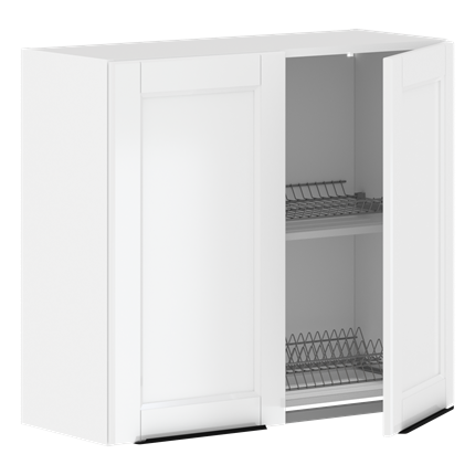 Шкаф кухонный с полкой и посудосушителем SICILIA Белый MHSU 8072.1C (800х320х720) в Екатеринбурге - изображение