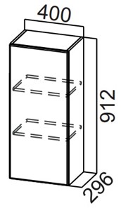 Навесной кухонный шкаф Стайл, Ш400/912, МДФ в Кушве - предосмотр