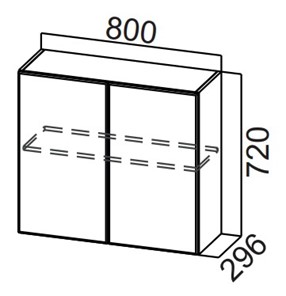 Навесной кухонный шкаф Стайл, Ш800/720, МДФ в Ревде - предосмотр