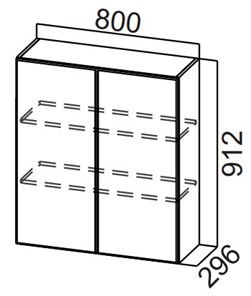 Шкаф навесной на кухню Стайл, Ш800/912, МДФ в Асбесте