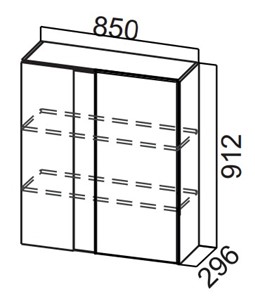 Шкаф кухонный угловой Стайл, Ш850у/912, МДФ в Ревде
