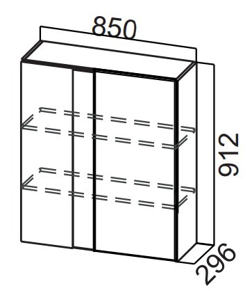 Шкаф кухонный угловой Стайл, Ш850у/912, МДФ в Первоуральске - изображение