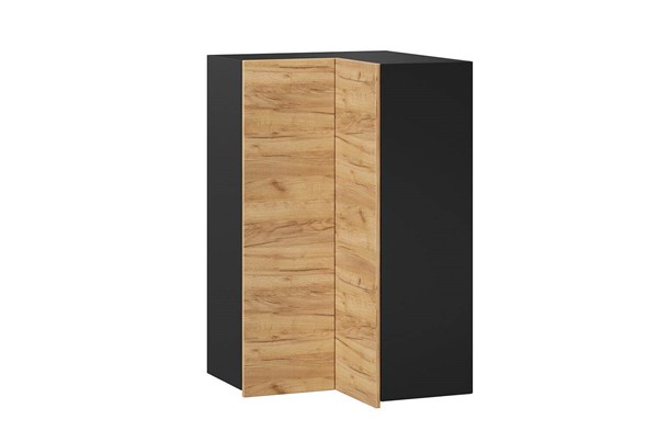 Шкаф кухонный угловой высокий Шервуд, ЛД 281.570.000.043, дуб золотой/черный в Первоуральске - изображение