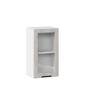 Шкаф на кухню 400 со стеклом Джамис ЛД 296.320.000.018, Белый/Белый камень в Ревде