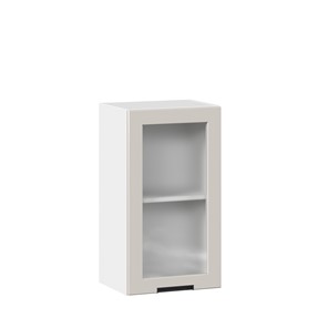 Кухонный навесной шкаф 400 со стеклом Джамис ЛД 296.320.000.102, Белый/Кашмир в Краснотурьинске