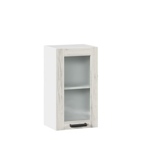 Шкаф кухонный 400 со стеклом Винченца ЛД 234.320.000.028, Белый/Дуб Крафт белый в Ирбите