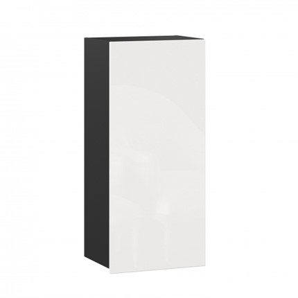 Шкаф навесной 450 высокий, Шервуд, ЛД 281.430.000.077, черный/белый глянец в Екатеринбурге - изображение
