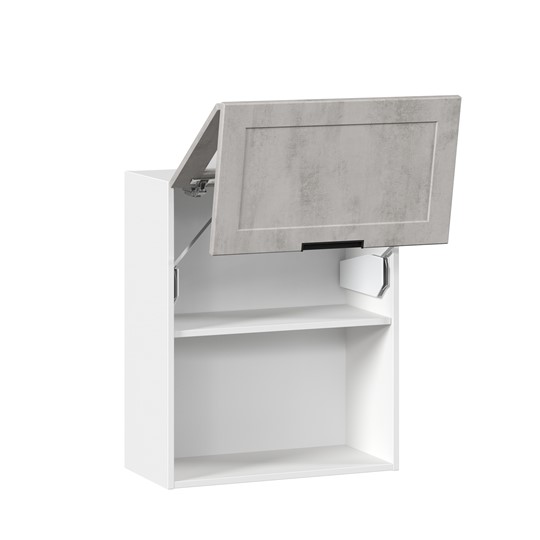 Кухонный навесной шкаф 600 горизонтальный с 2 складными дверями Джамис ЛД 296.970.000.041, Белый/Белый камень в Екатеринбурге - изображение 1