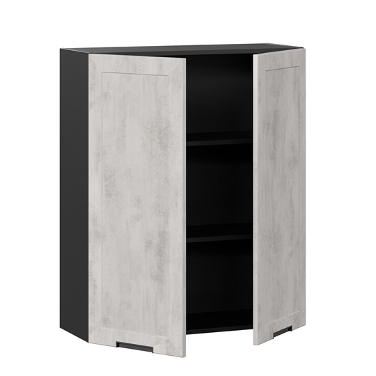 Кухонный навесной шкаф 800 высокий Джамис ЛД 296.460.000.029, Чёрный/Белый камень в Екатеринбурге - изображение 1