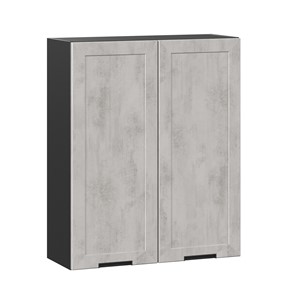 Кухонный навесной шкаф 800 высокий Джамис ЛД 296.460.000.029, Чёрный/Белый камень в Первоуральске