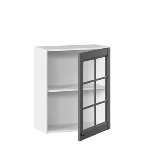 Кухонный шкаф Амели-3 600 со стеклом ЛД 299.350.000.030, Белый/Оникс серый в Екатеринбурге - предосмотр 1