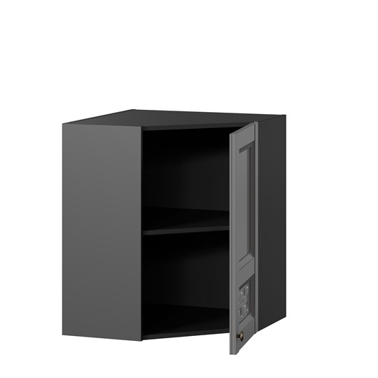 Шкаф кухонный Амели-3 угловой 600 ЛД 299.610.000.056, Черный/Оникс серый в Екатеринбурге - изображение 1