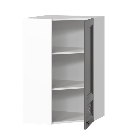 Кухонный шкаф Амели-3 угловой 600 высокий ЛД 299.620.000.057, Белый/Оникс серый в Екатеринбурге - изображение 1
