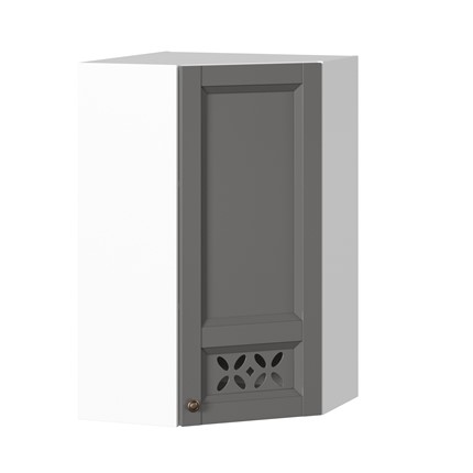 Кухонный шкаф Амели-3 угловой 600 высокий ЛД 299.620.000.057, Белый/Оникс серый в Екатеринбурге - изображение