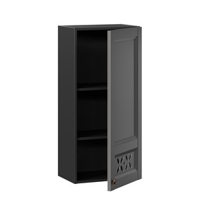 Шкаф на кухню Амели-3 высокий 400 ЛД 299.420.000.041, Черный/Оникс серый в Екатеринбурге - предосмотр 1