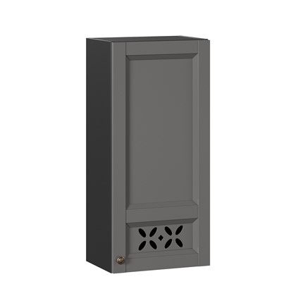 Шкаф на кухню Амели-3 высокий 400 ЛД 299.420.000.041, Черный/Оникс серый в Екатеринбурге - изображение