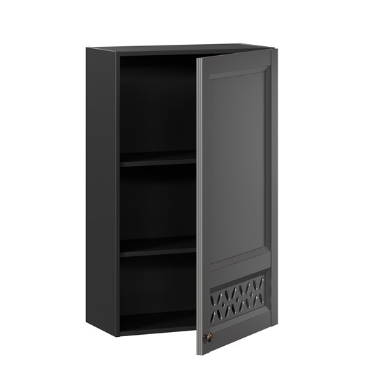 Шкаф кухонный Амели-3 высокий 600 ЛД 299.450.000.047, Черный/Оникс серый в Екатеринбурге - изображение 1