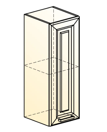 Навесной кухонный шкаф Атланта L200 H720 (1 дв. гл.) эмаль (белый/белый глянец патина золото) в Екатеринбурге - изображение 1
