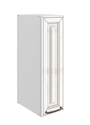Навесной кухонный шкаф Атланта L200 H720 (1 дв. гл.) эмаль (белый/белый глянец патина золото) в Первоуральске - изображение
