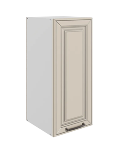 Шкаф на кухню Атланта L300 Н720 (1 дв. гл.) эмаль (белый/сливки патина платина) в Ревде