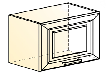 Кухонный шкаф Атланта L500 Н360 (1 дв. гл.) эмаль (белый/белый глянец патина золото) в Первоуральске - предосмотр 1