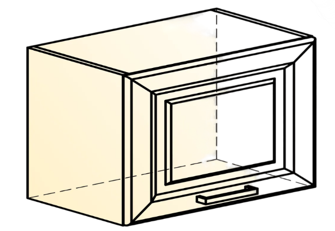 Кухонный шкаф Атланта L500 Н360 (1 дв. гл.) эмаль (белый/белый глянец патина золото) в Новоуральске - изображение 1