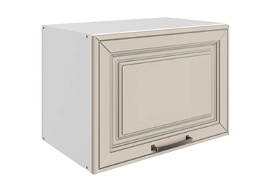 Шкаф кухонный Атланта L500 Н360 (1 дв. гл.) эмаль (белый/сливки патина платина) в Первоуральске