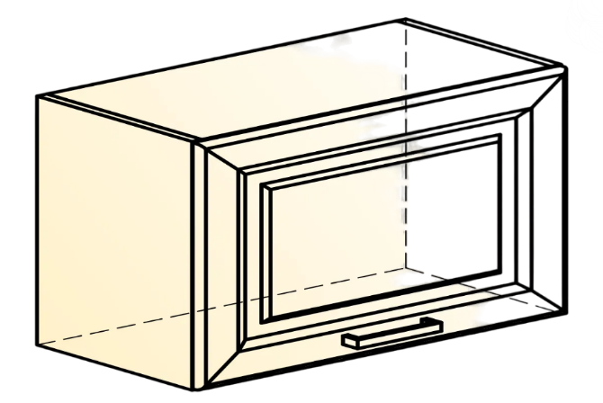 Шкаф кухонный Атланта L600 Н360 (1 дв. гл.) эмаль (белый/белый глянец патина золото) в Екатеринбурге - изображение 1