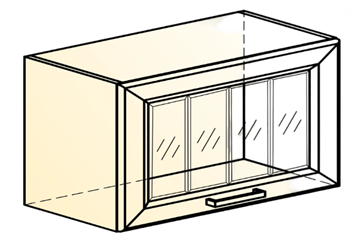 Шкаф на кухню Атланта L600 Н360 (1 дв. рам.) эмаль (белый/белый глянец патина золото) в Богдановиче - предосмотр 1
