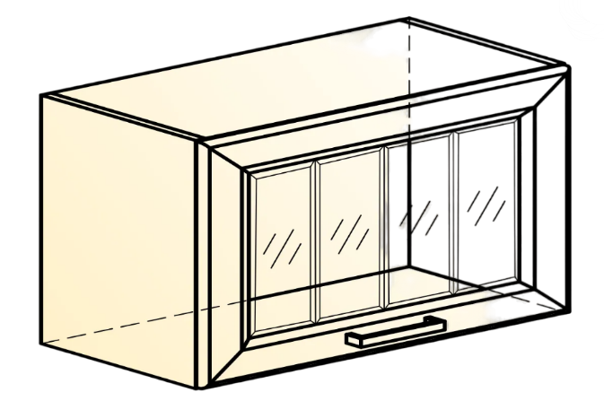Шкаф на кухню Атланта L600 Н360 (1 дв. рам.) эмаль (белый/белый глянец патина золото) в Богдановиче - изображение 1