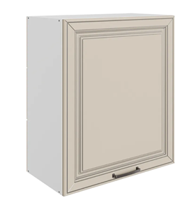 Шкаф на кухню Атланта L600 Н720 (1 дв. гл.) эмаль (белый/сливки патина платина) в Ревде
